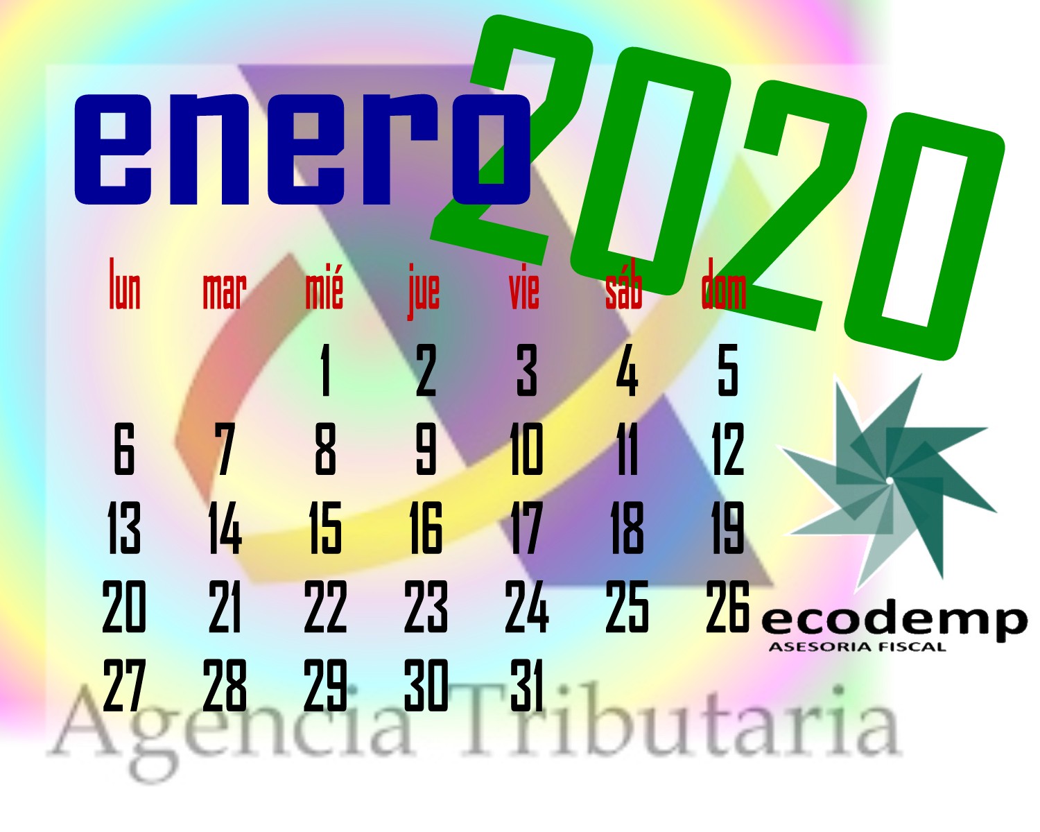 Calendario Fiscal  enero 2020